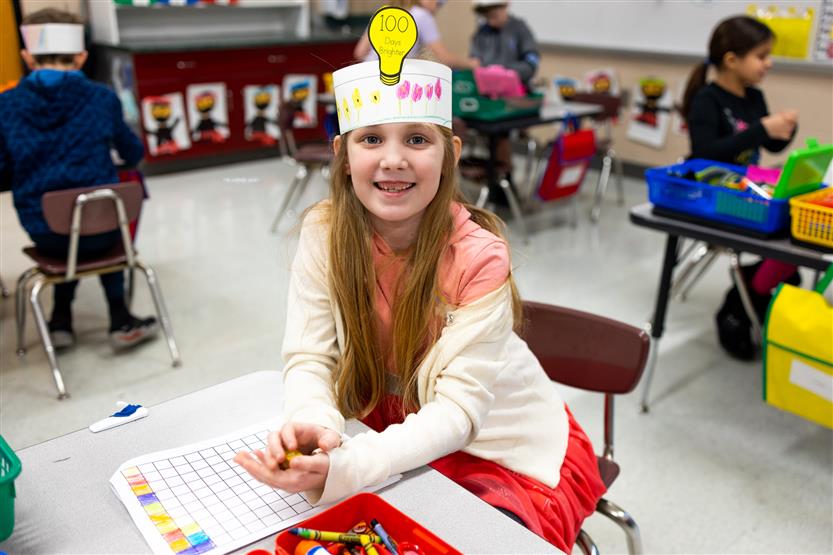Students celebrate the 100th day of school
